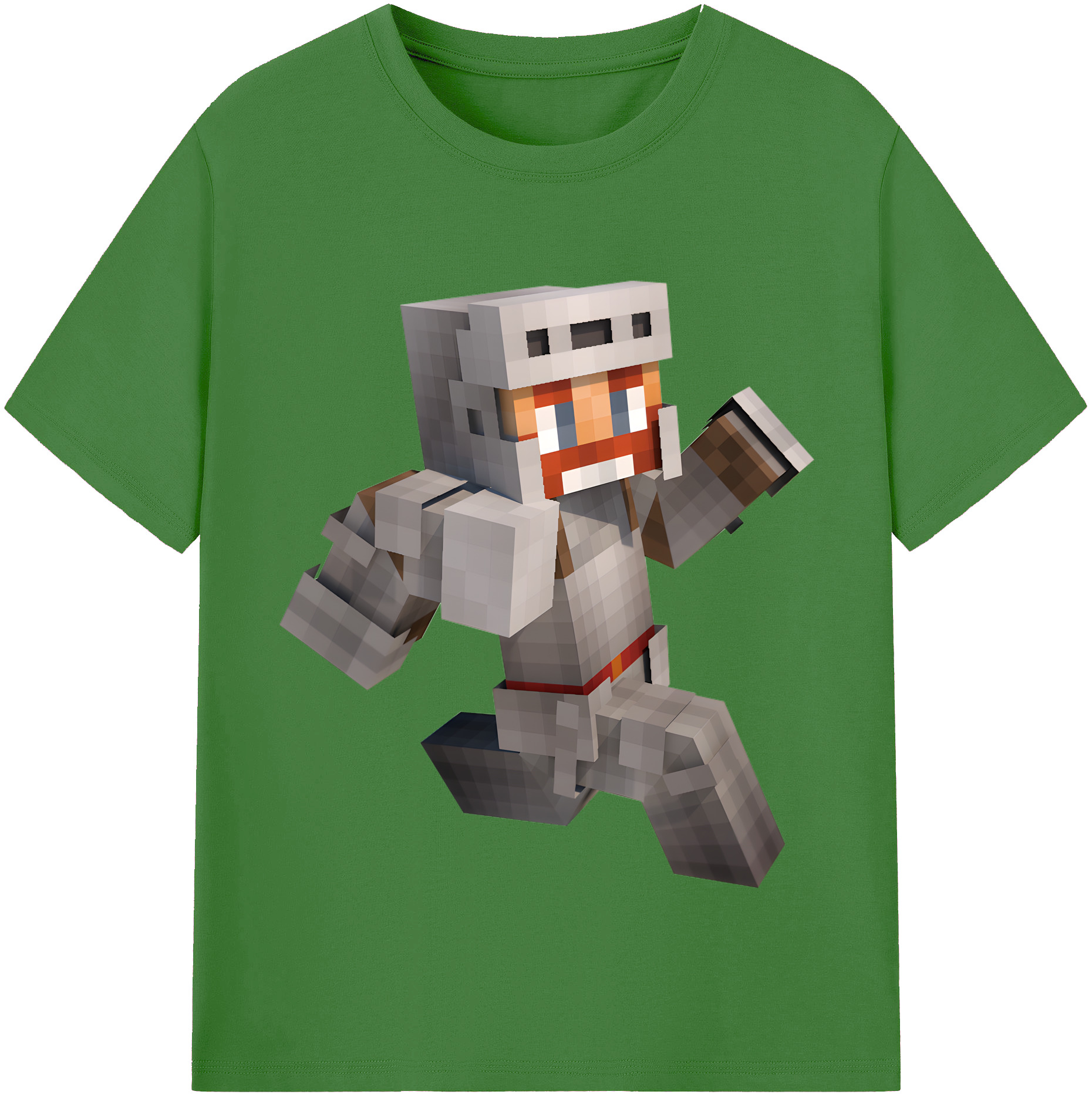 （画像用） マインクラフト ブロックの世界 Minecraft MC Block world レディースカジュアルプリントTシャツ（綿100％）